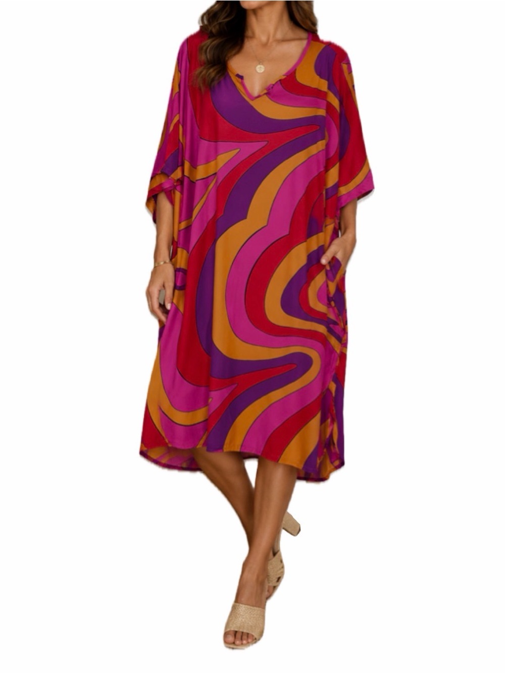 NWT Elegant Emily Abstract Print Maxi Dress